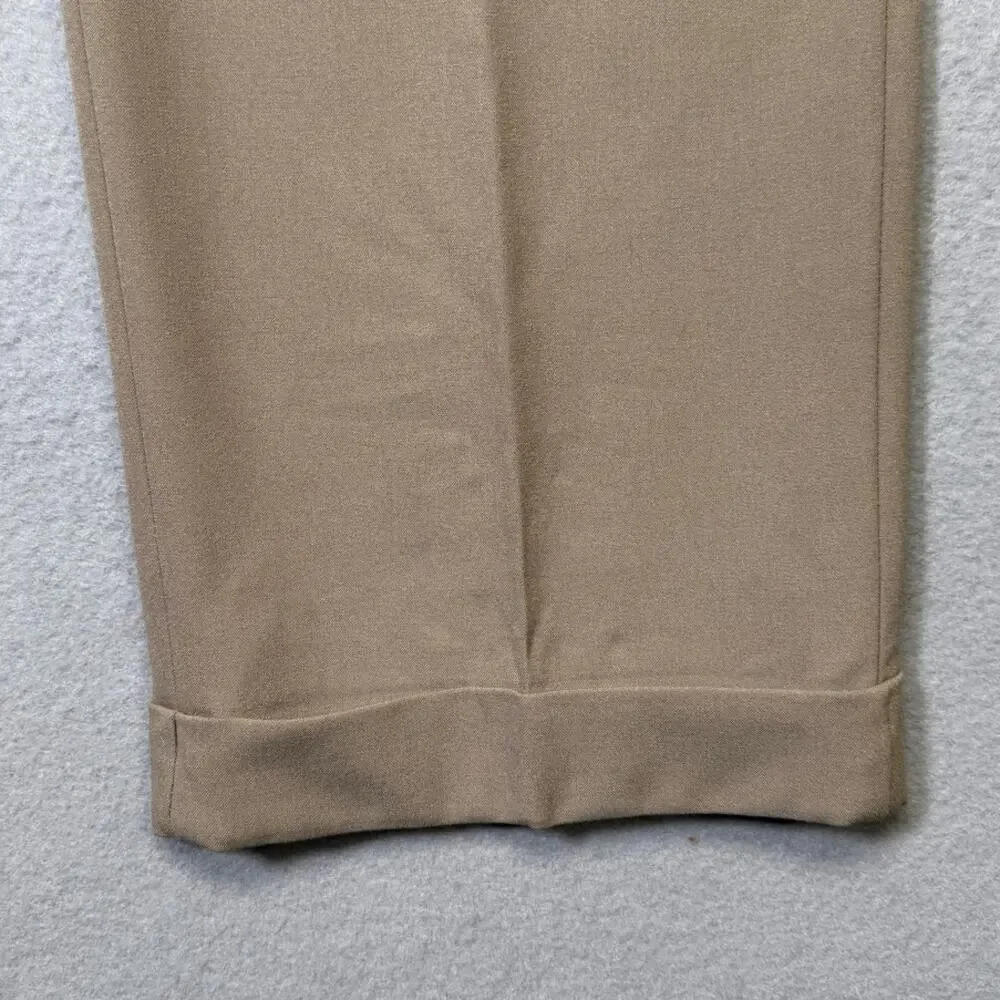 Michael Kors Men's Pleated Solid Classic Fit Pants Tan 32x32 $95